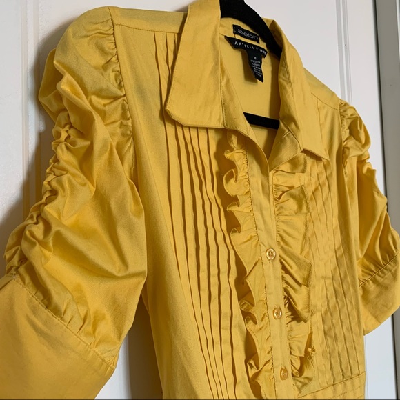 BNWOT Vintage Antilia Femme Yellow Tuxedo Dress - Picture 6 of 13